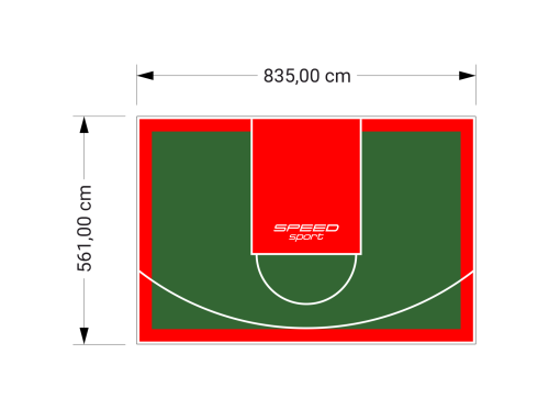 47M2/561X835CM ZIELONO-CZERWONE BOISKO DO KOSZYKÓWKI SPEEDSPORT HEXA POWER PRO