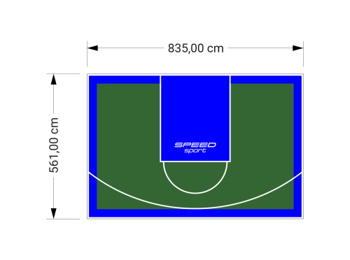 47M2/561X835CM ZIELONO-NIEBIESKIE BOISKO DO KOSZYKÓWKI SPEEDSPORT HEXA POWER PRO