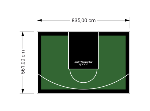 47M2/561X835CM ZIELONO-CZARNE BOISKO DO KOSZYKÓWKI SPEEDSPORT HEXA POWER PRO