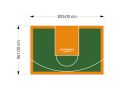 47M2/561X835CM ZIELONO-POMARAŃCZOWE BOISKO DO KOSZYKÓWKI SPEEDSPORT HEXA POWER PRO