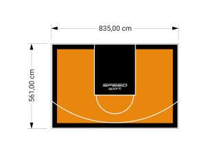 47M2/561X835CM POMARAŃCZOWO-CZARNE BOISKO DO KOSZYKÓWKI SPEEDSPORT HEXA POWER PRO
