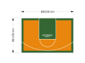 47M2/561X835CM POMARAŃCZOWO-ZIELONE BOISKO DO KOSZYKÓWKI SPEEDSPORT HEXA POWER PRO