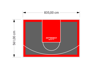 47M2/561X835CM GRAFITOWO-CZERWONE BOISKO DO KOSZYKÓWKI SPEEDSPORT HEXA POWER PRO