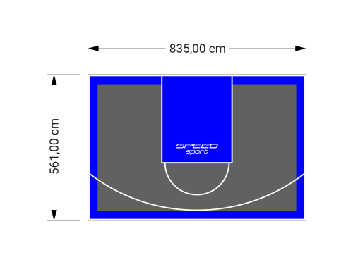 47M2/561X835CM GRAFITOWO-NIEBIESKIE BOISKO DO KOSZYKÓWKI SPEEDSPORT HEXA POWER PRO