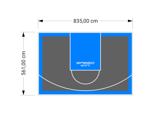 47M2/561X835CM GRAFITOWO-BŁĘKITNE BOISKO DO KOSZYKÓWKI SPEEDSPORT HEXA POWER PRO