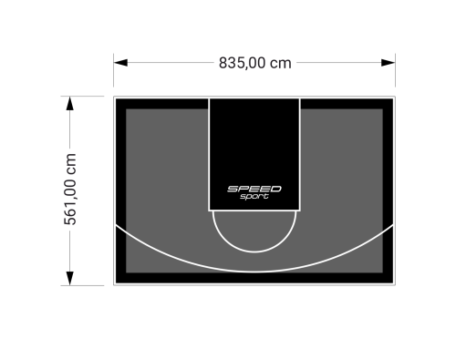 47M2/561X835CM GRAFITOWO-CZARNE BOISKO DO KOSZYKÓWKI SPEEDSPORT HEXA POWER PRO