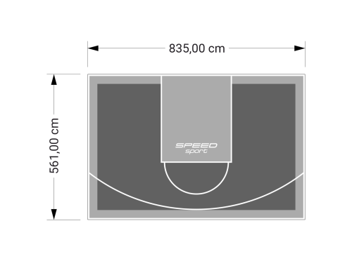 47M2/561X835CM GRAFITOWO-SZARE BOISKO DO KOSZYKÓWKI SPEEDSPORT HEXA POWER PRO