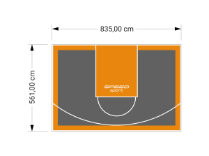 47M2/561X835CM GRAFITOWO-POMARAŃCZOWE BOISKO DO KOSZYKÓWKI SPEEDSPORT HEXA POWER PRO