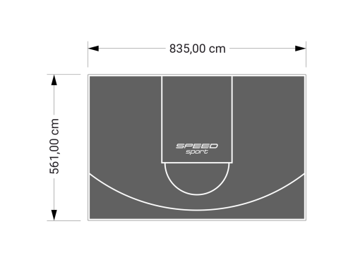 47M2/561X835CM GRAFITOWE BOISKO DO KOSZYKÓWKI SPEEDSPORT HEXA POWER PRO