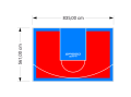 47M2/561X835CM CZERWONO-BŁĘKITNE BOISKO DO KOSZYKÓWKI SPEEDSPORT HEXA POWER PRO