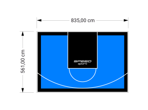 47M2/561X835CM BŁĘKITNO-CZARNE BOISKO DO KOSZYKÓWKI SPEEDSPORT HEXA POWER PRO