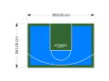 47M2/561X835CM BŁĘKITNO-ZIELONE BOISKO DO KOSZYKÓWKI SPEEDSPORT HEXA POWER PRO