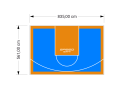 47M2/561X835CM BŁĘKITNO-POMARAŃCZOWE BOISKO DO KOSZYKÓWKI SPEEDSPORT HEXA POWER PRO