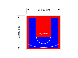 35M2/592X592CM NIEBIESKO-CZERWONE BOISKO DO KOSZYKÓWKI SPEEDSPORT HEXA POWER PRO