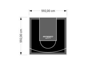 35M2/592X592CM CZARNO-GRAFITOWE BOISKO DO KOSZYKÓWKI SPEEDSPORT HEXA POWER PRO