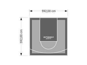 35M2/592X592CM SZARO-GRAFITOWE BOISKO DO KOSZYKÓWKI SPEEDSPORT HEXA POWER PRO