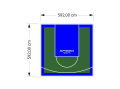 35M2/592X592CM ZIELONO-NIEBIESKIE BOISKO DO KOSZYKÓWKI SPEEDSPORT HEXA POWER PRO
