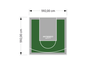 35M2/592X592CM ZIELONO-SZARE BOISKO DO KOSZYKÓWKI SPEEDSPORT HEXA POWER PRO