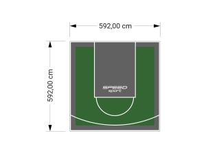 35M2/592X592CM ZIELONO-GRAFITOWE BOISKO DO KOSZYKÓWKI SPEEDSPORT HEXA POWER PRO