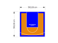 35M2/592X592CM POMARAŃCZOWO-NIEBIESKIE BOISKO DO KOSZYKÓWKI SPEEDSPORT HEXA POWER PRO