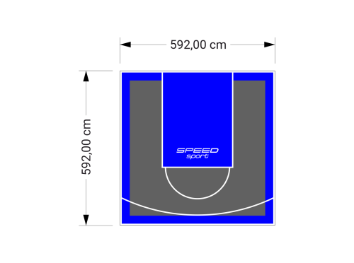 35M2/592X592CM GRAFITOWO-NIEBIESKIE BOISKO DO KOSZYKÓWKI SPEEDSPORT HEXA POWER PRO