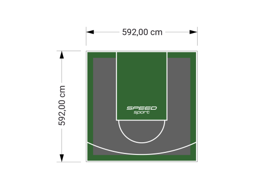 35M2/592X592CM GRAFITOWO-ZIELONE BOISKO DO KOSZYKÓWKI SPEEDSPORT HEXA POWER PRO