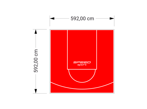 35M2/592X592CM CZERWONE BOISKO DO KOSZYKÓWKI SPEEDSPORT HEXA POWER PRO