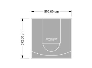 35M2/592X592CM SZARE BOISKO DO KOSZYKÓWKI SPEEDSPORT HEXA POWER PRO