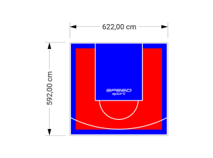 37M2/592X622CM CZERWONO-NIEBIESKIE BOISKO DO KOSZYKÓWKI SPEEDSPORT HEXA POWER PRO