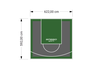 37M2/592X622CM GRAFITOWO-ZIELONE BOISKO DO KOSZYKÓWKI SPEEDSPORT HEXA POWER PRO