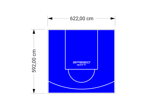 37M2/592X622CM NIEBIESKIE BOISKO DO KOSZYKÓWKI SPEEDSPORT HEXA POWER PRO