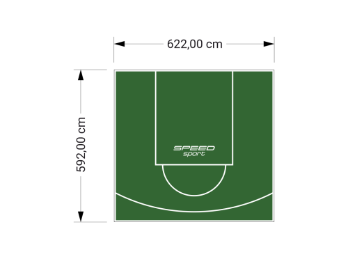 37M2/592X622CM ZIELONE BOISKO DO KOSZYKÓWKI SPEEDSPORT HEXA POWER PRO
