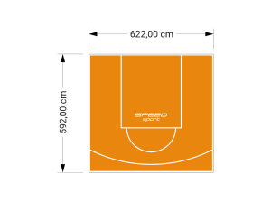 37M2/592X622CM POMARAŃCZOWE BOISKO DO KOSZYKÓWKI SPEEDSPORT HEXA POWER PRO