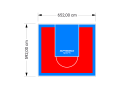 39M2/592X652CM CZERWONO-BŁĘKITNE BOISKO DO KOSZYKÓWKI SPEEDSPORT HEXA POWER PRO