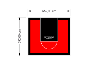 39M2/592X652CM CZERWONO-CZARNE BOISKO DO KOSZYKÓWKI SPEEDSPORT HEXA POWER PRO