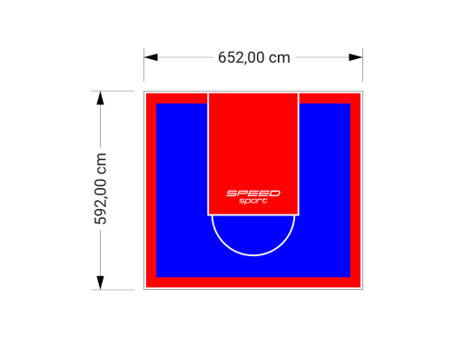 39M2/592X652CM NIEBIESKO-CZERWONE BOISKO DO KOSZYKÓWKI SPEEDSPORT HEXA POWER PRO
