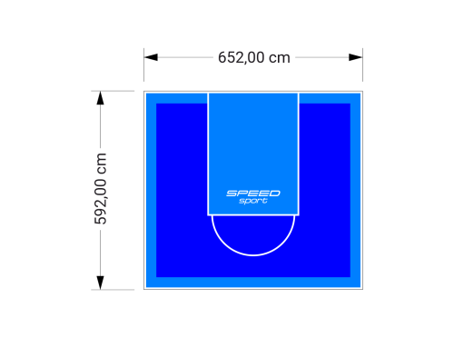 39M2/592X652CM NIEBIESKO-BŁĘKITNE BOISKO DO KOSZYKÓWKI SPEEDSPORT HEXA POWER PRO