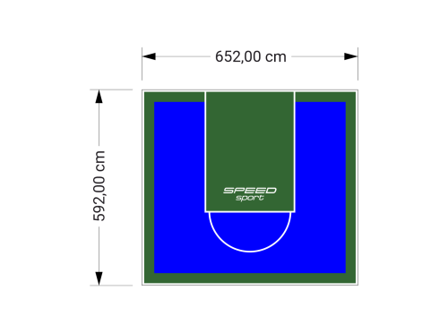 39M2/592X652CM NIEBIESKO-ZIELONE BOISKO DO KOSZYKÓWKI SPEEDSPORT HEXA POWER PRO