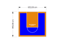 39M2/592X652CM NIEBIESKO-POMARAŃCZOWE BOISKO DO KOSZYKÓWKI SPEEDSPORT HEXA POWER PRO