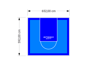 39M2/592X652CM BŁĘKITNO-NIEBIESKIE BOISKO DO KOSZYKÓWKI SPEEDSPORT HEXA POWER PRO