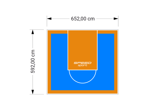 39M2/592X652CM BŁĘKITNO-POMARAŃCZOWE BOISKO DO KOSZYKÓWKI SPEEDSPORT HEXA POWER PRO