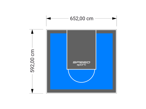 39M2/592X652CM BŁĘKITNO-GRAFITOWE BOISKO DO KOSZYKÓWKI SPEEDSPORT HEXA POWER PRO