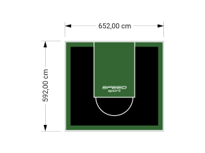 39M2/592X652CM CZARNO-ZIELONE BOISKO DO KOSZYKÓWKI SPEEDSPORT HEXA POWER PRO