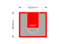 39M2/592X652CM SZARO-CZERWONE BOISKO DO KOSZYKÓWKI SPEEDSPORT HEXA POWER PRO