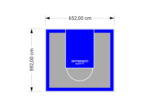 39M2/592X652CM SZARO-NIEBIESKIE BOISKO DO KOSZYKÓWKI SPEEDSPORT HEXA POWER PRO