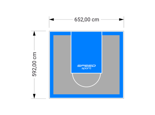 39M2/592X652CM SZARO-BŁĘKITNE BOISKO DO KOSZYKÓWKI SPEEDSPORT HEXA POWER PRO