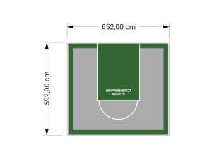 39M2/592X652CM SZARO-ZIELONE BOISKO DO KOSZYKÓWKI SPEEDSPORT HEXA POWER PRO