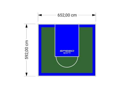 39M2/592X652CM ZIELONO-NIEBIESKIE BOISKO DO KOSZYKÓWKI SPEEDSPORT HEXA POWER PRO