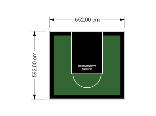 39M2/592X652CM ZIELONO-CZARNE BOISKO DO KOSZYKÓWKI SPEEDSPORT HEXA POWER PRO