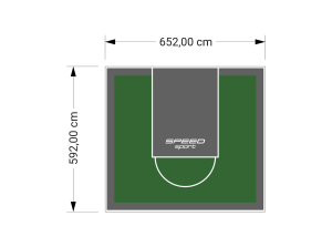 39M2/592X652CM ZIELONO-GRAFITOWE BOISKO DO KOSZYKÓWKI SPEEDSPORT HEXA POWER PRO